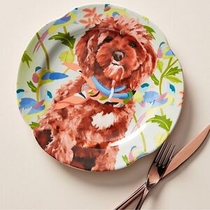 1 Anthropologie Jay McClellan Snacks in a Scarf Dog Plate